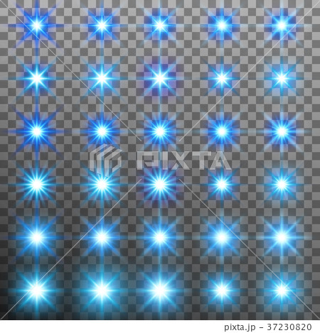 Set of burst light flash glow with flare effect Set of burst light flash glow with flare effect 37230820