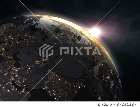 Realistic planet Earth in space 37231237