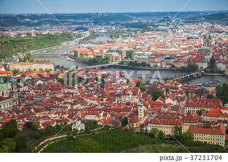 Aerial panoramic view of Prague Aerial panoramic view of Prague 37231704