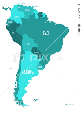 Political map of South America. Simple flat vector 37232414