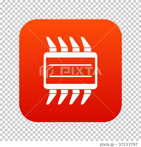 CPU icon digital red - Stock Illustration [37233797] - PIXTA