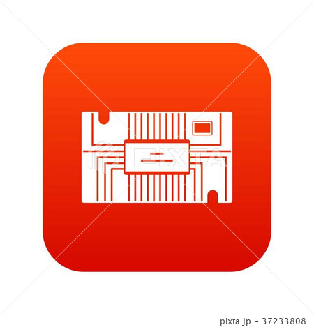Microchip icon digital red Microchip icon digital red 37233808