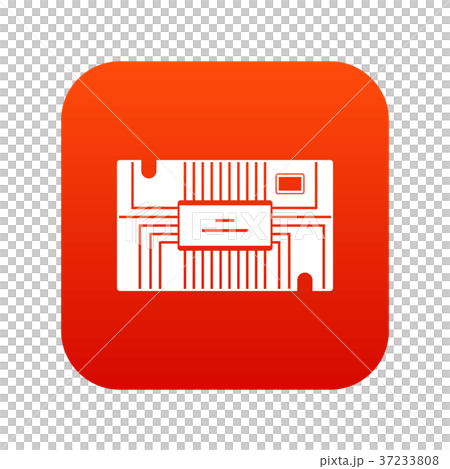 Microchip icon digital red Microchip icon digital red 37233808