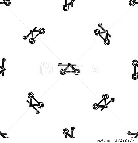 Ancient wooden catapult pattern seamless black 37233877