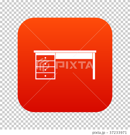 Wooden office desk icon digital red 37233971