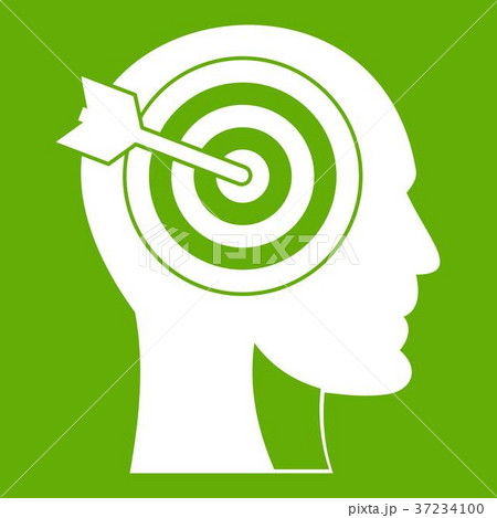Target in human head icon green 37234100