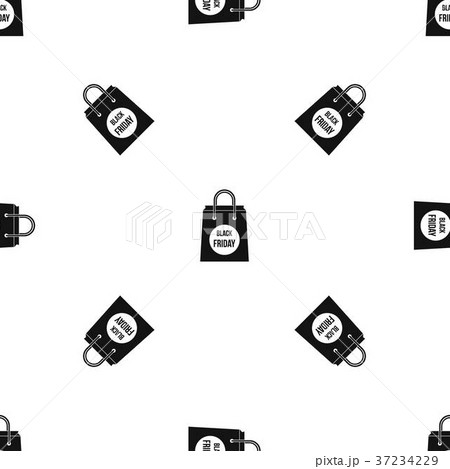 Black Friday shopping bag pattern seamless black 37234229
