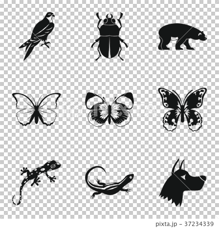 Beetle icons set, simple style Beetle icons set, simple style 37234339