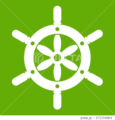 Ship wheel icon green Ship wheel icon green 37234864