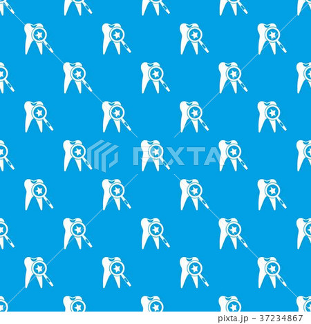Tooth with magnifying glass pattern seamless blue Tooth with magnifying glass pattern seamless blue 37234867