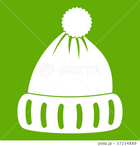 Woolen hat icon green Woolen hat icon green 37234889