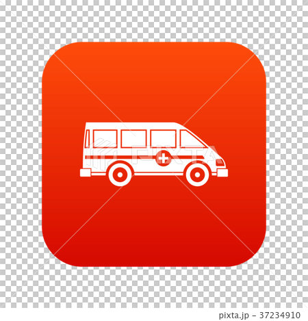 Ambulance emergency van icon digital red Ambulance emergency van icon digital red 37234910