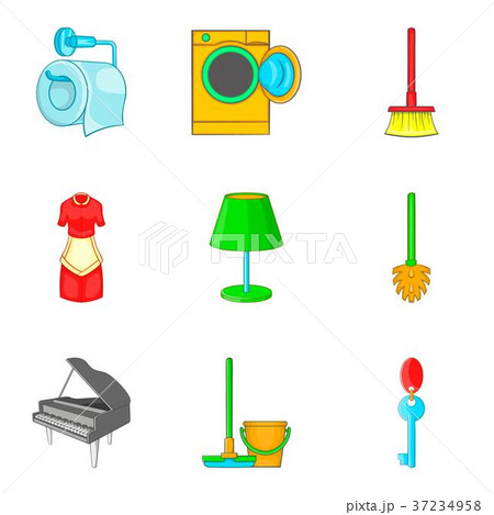 Apartment icons set, cartoon style Apartment icons set, cartoon style 37234958
