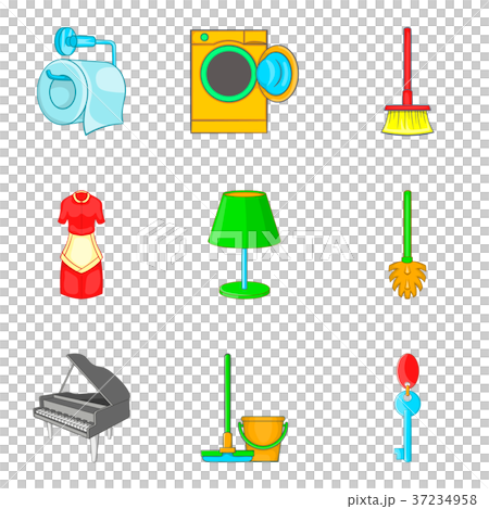 Apartment icons set, cartoon style Apartment icons set, cartoon style 37234958