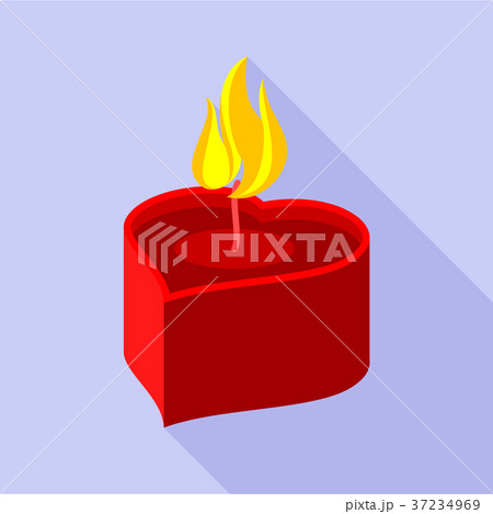 Heart candle icon, flat style 37234969