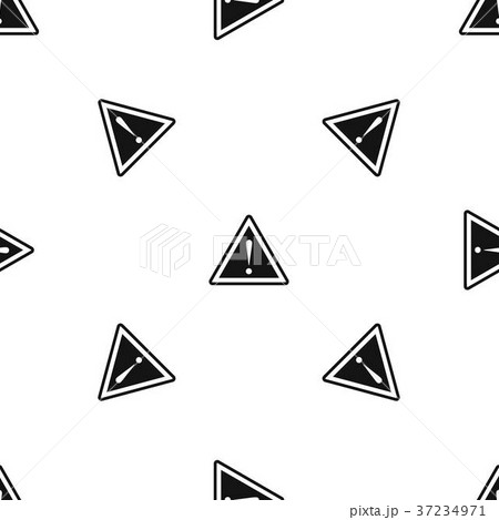 Warning attention sign with exclamation mark pattern seamless black Warning attention sign with exclamation mark pattern seamless black 37234971