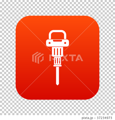 Pneumatic hammer icon digital red Pneumatic hammer icon digital red 37234973