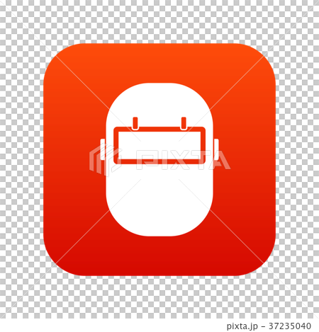 Welding mask icon digital red 37235040