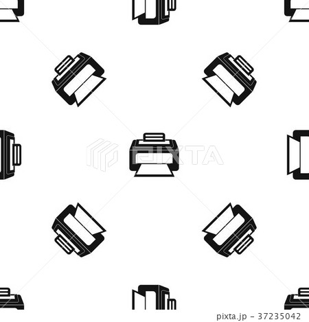 Modern laser printer pattern seamless black 37235042