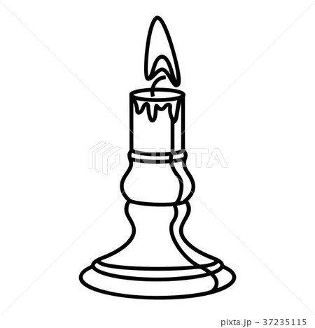 Burnt candle icon, outline style 37235115