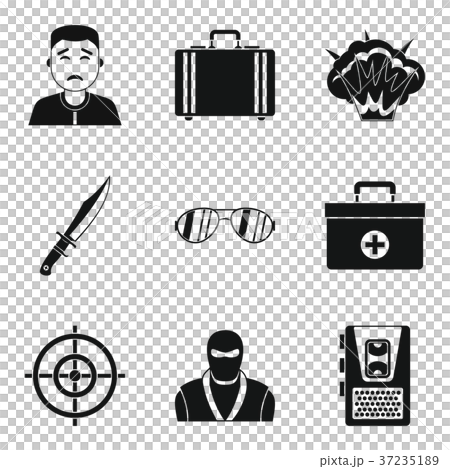 Culprit icons set, simple style Culprit icons set, simple style 37235189