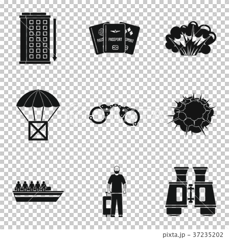 Malefactor icons set, simple style Malefactor icons set, simple style 37235202