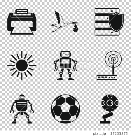 Cyber prosthesis icons set, simple style Cyber prosthesis icons set, simple style 37235875