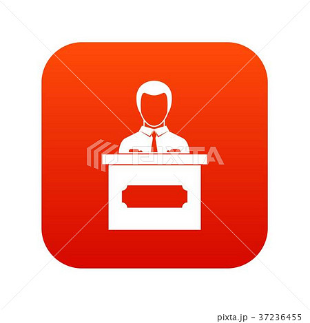 Businessman giving presentation icon digital red 37236455