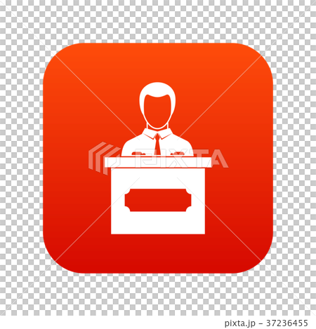 Businessman giving presentation icon digital red 37236455