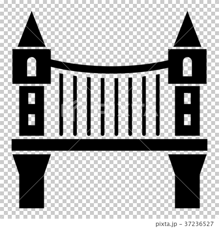 Tower bridge icon, simple black style 37236527