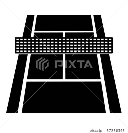 Tennis court icon, simple black style 37236563
