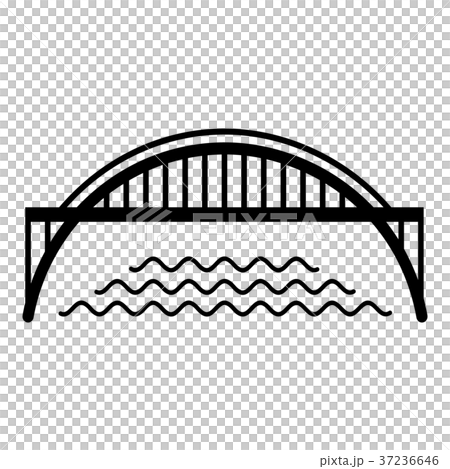 Harbour bridge icon, simple black style 37236646