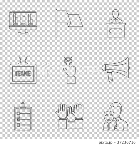Legal icons set, outline style 37236716