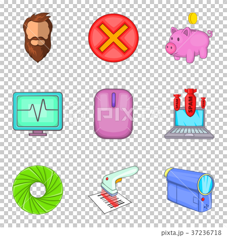 Banking app icons set, cartoon style Banking app icons set, cartoon style 37236718