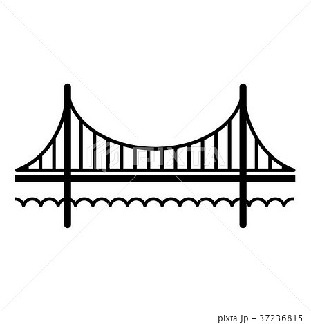 Golden gate bridge icon, simple black style 37236815