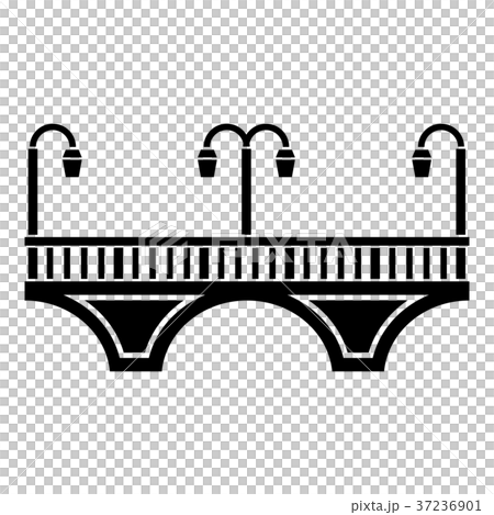 Retro arch bridge icon, simple black style 37236901