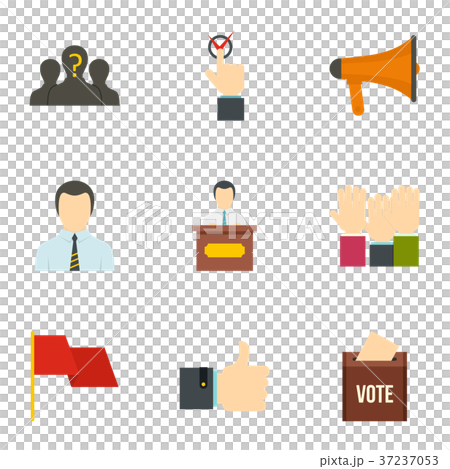 Vote icons set, flat style 37237053