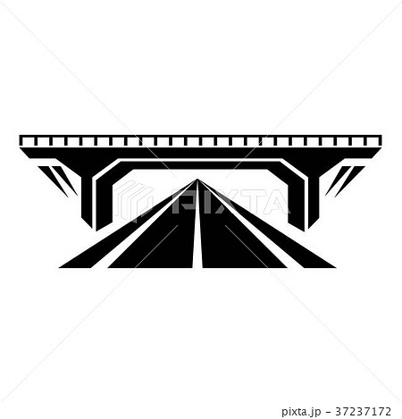 Concrete bridge icon, simple black style 37237172
