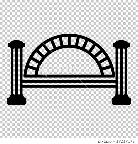 Metallic bridge icon, simple black style 37237178