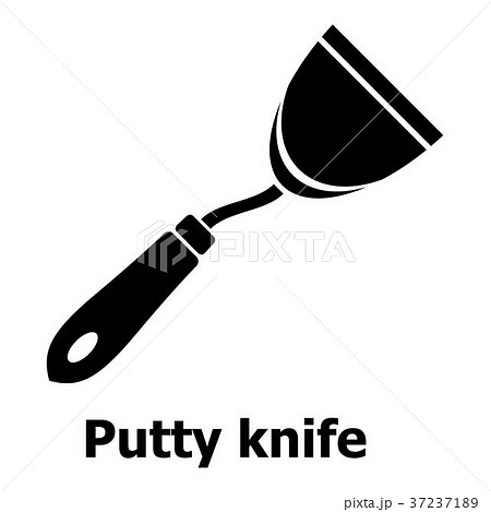 Putty knife icon, simple black style Putty knife icon, simple black style 37237189