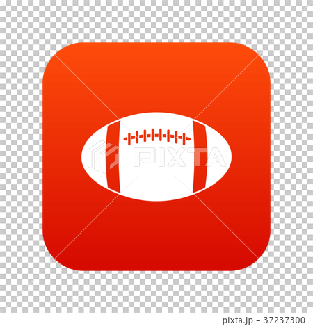 Rugby ball icon digital red 37237300