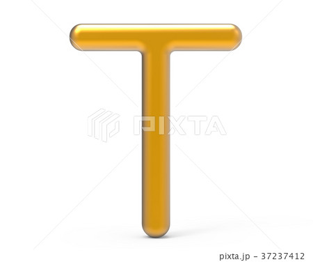 3D render metallic alphabet Tのイラスト素材 [37237412] - PIXTA