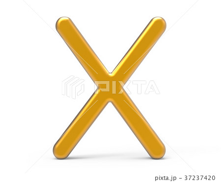 3D render metallic alphabet X 37237420