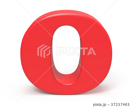3D render red alphabet O 3D render red alphabet O 37237463