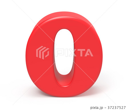 3D render red number 0 37237527