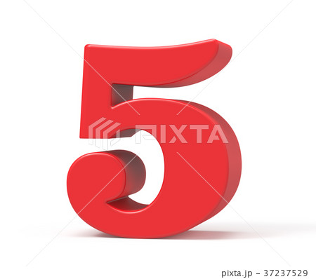 3D render red number 5 37237529