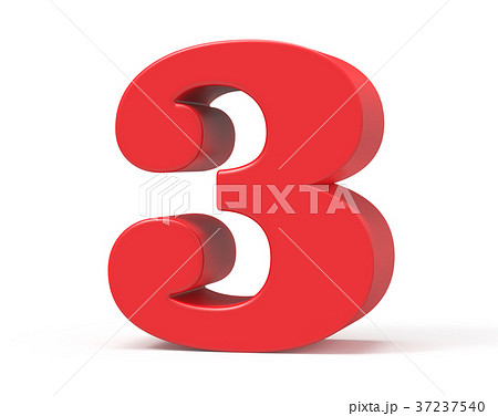 3D render red number 3 37237540