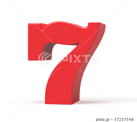 3D render red number 7 37237548