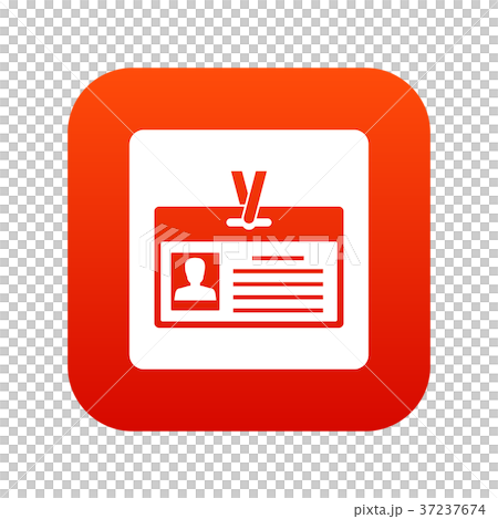 Identification card icon digital red Identification card icon digital red 37237674