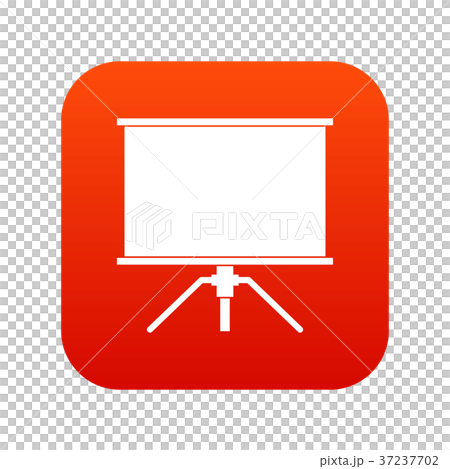 Blank projection screen icon digital red 37237702